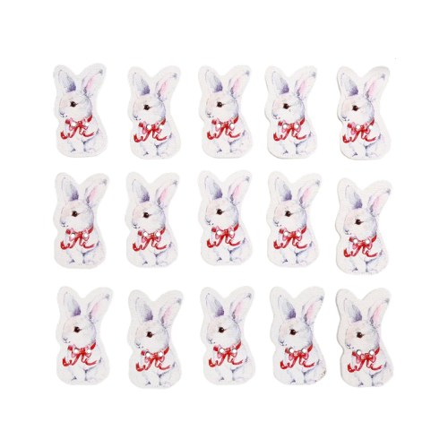 фото Арт узор набор пуговиц для декорирования зайка с бантом 4287375 (15 шт.) белый/красный