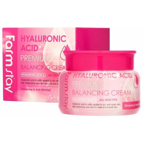 Купить Farmstay Hyaluronic Acid Premium Balancing Cream балансирующий крем для лица с гиалуроновой кислотой, 100 мл