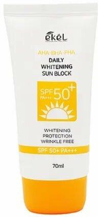 Ekel Солнцезащитный крем Daily Whitening Sun Block AHA BHA PHA SPF 50PA+++, 70мл