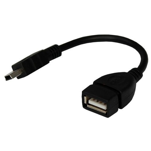 USB кабель OTG mini USB на USB шнур 0.15 м черный REXANT usb шнур procab cxu620 3 usb a miniusb a 3м