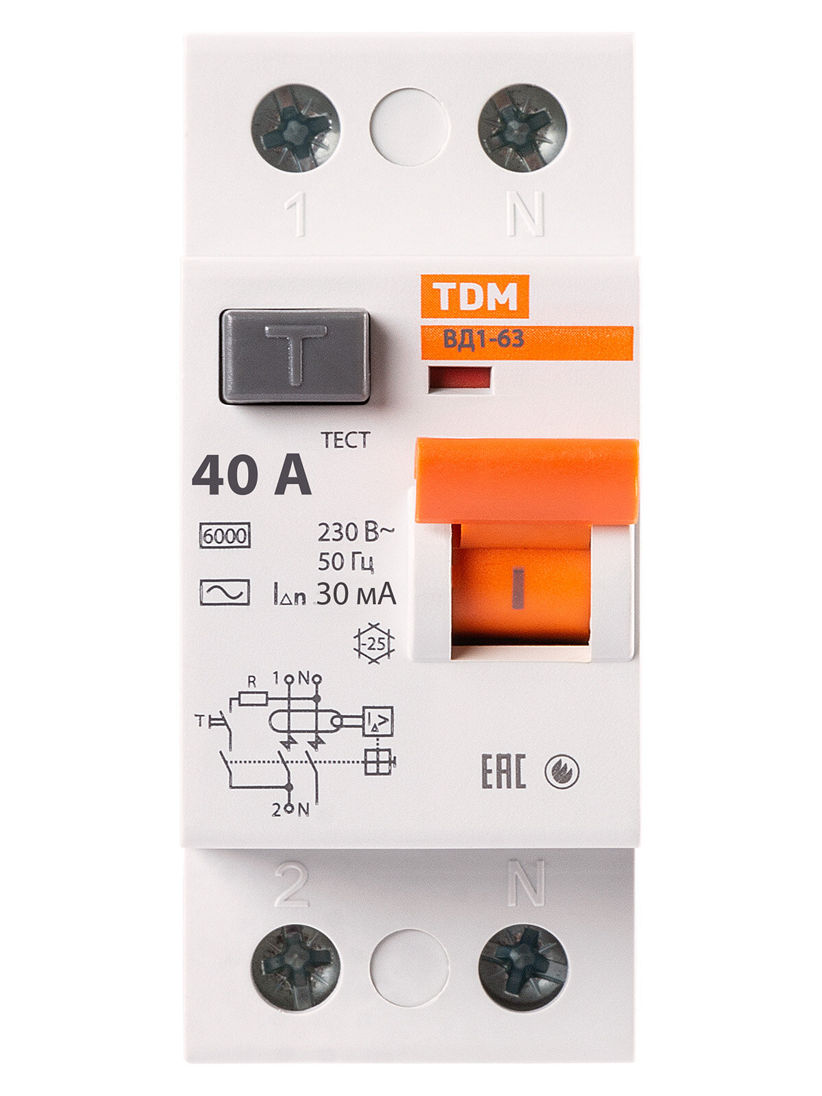 УЗО ВД1-63 2Р 40А 30мА TDM