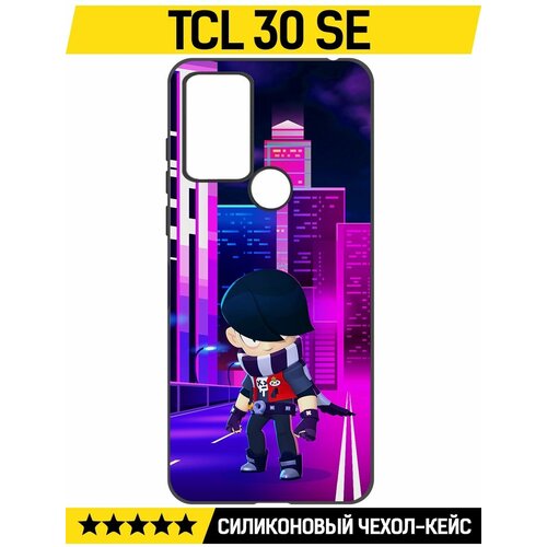 Чехол-накладка Krutoff Soft Case Brawl Stars - Эдгар для TCL 30 SE черный чехол накладка krutoff soft case brawl stars эдгар для tcl 30 se черный