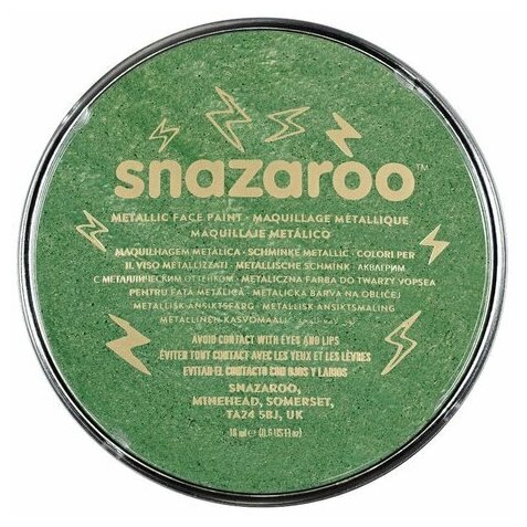 Краска грим для лица и тела Snazaroo, 18 мл, зеленый металлик