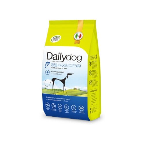 DailyDog Для взрослых собак мелких пород с рыбой и картофелем 313ДД3, 3 кг, 57957 (2 шт)