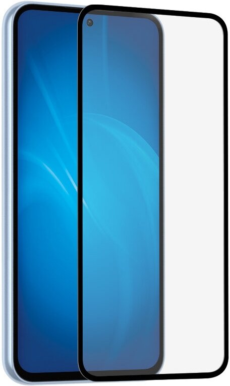 Закаленное стекло с цветной рамкой (fullscreen+fullglue) для Samsung Galaxy A54 (5G) DF sColor-135 (black)