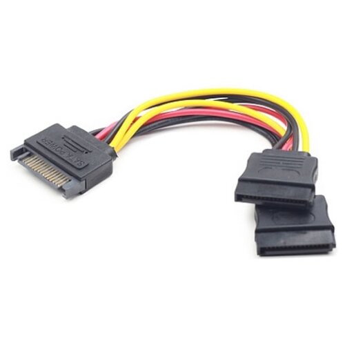 Кабель питания Cablexpert SATA 15pin /2x15pin, на 2 SATA устройства, 15см CC-SATAM2F-01 16206363