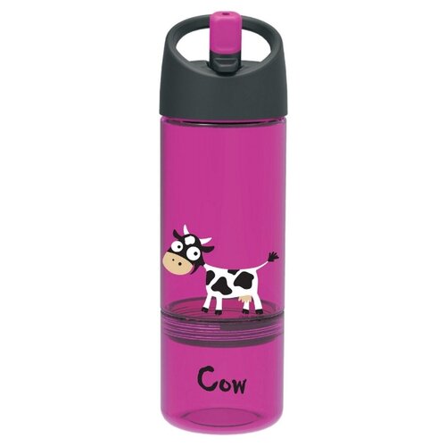 фото Детская бутылка 2в1 carl oscar cow 0.45л фиолетовая