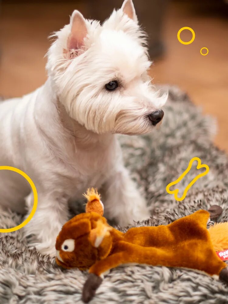 Игрушка для животных Fancy Pets Белка с шуршалкой и пищалкой 38см - фото №12