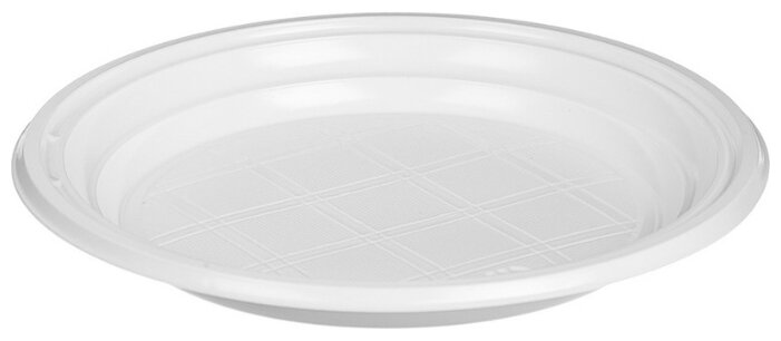 HoReCa, тарелка одноразовая ПС ЧП, белый, 170 мм, 100 шт - фотография № 1