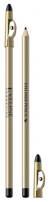 Eveline Cosmetics Карандаш для глаз Eyeliner Pencil водостойкий, оттенок черный