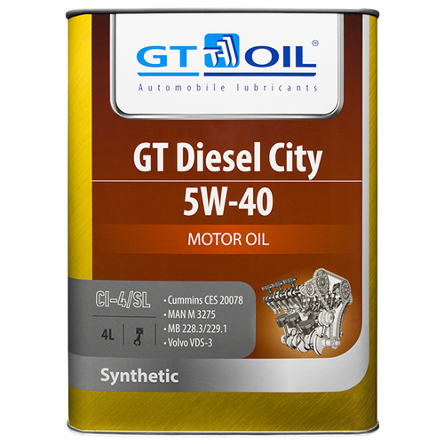 фото Моторное масло gt oil gt diesel city 5w-40 4 л