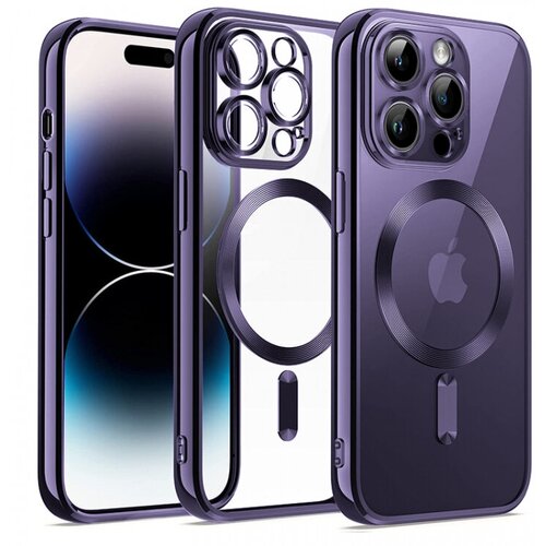 Чехол для iPhone 14 Pro Max Metal Magnet Case Purple чехол для iphone 13 pro max metal magnet case purple