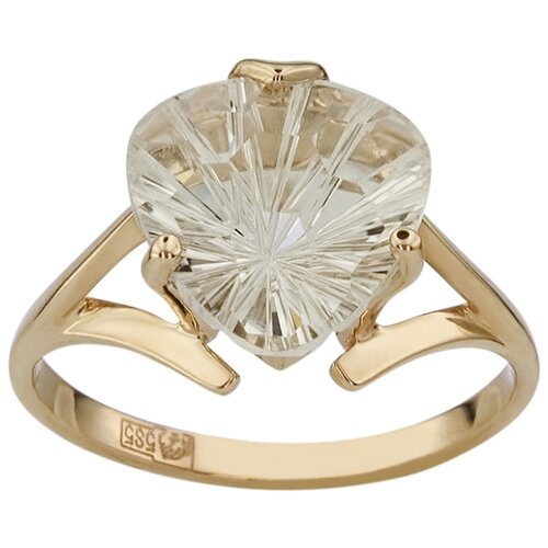 фото Aloris кольцо с 1 горным хрусталем из красного золота 399гх, размер 17.5