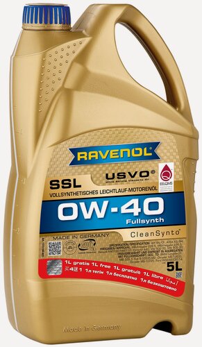 Изображение товара Моторное масло RAVENOL Super Synthetik Oel SSL SAE 0W-40 (5 л) 4+1