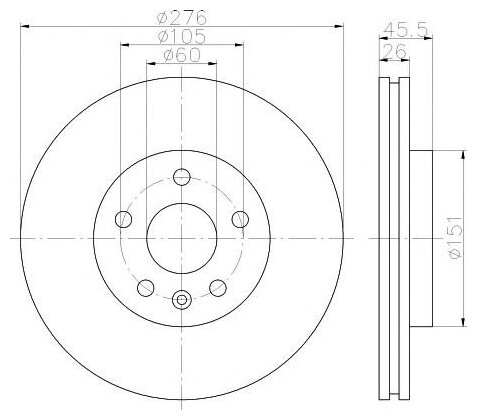 Диск тормозной R3021 (13502045) VALEO PHC / арт. R3021 - (1 шт)