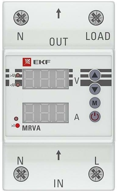 Реле напряжения и тока с дисплеем MRVA 40А PROxima | код.MRVA-40A | EKF (3шт.в упак.)