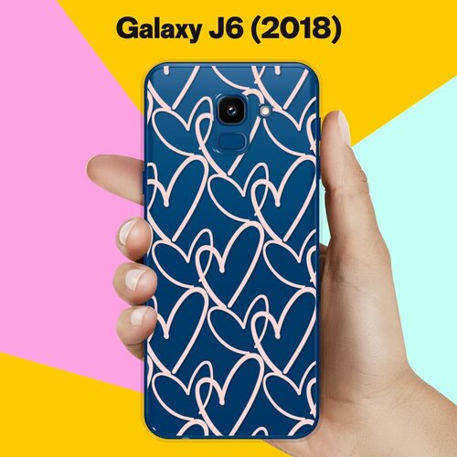 Силиконовый чехол Сердца на Samsung Galaxy J6 (2018) матовый soft touch силиконовый чехол на samsung galaxy j6 2018 самсунг джей 6 плюс с 3d принтом couple lines w черный