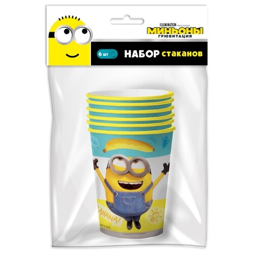 фото Minions 2. набор бумажных стаканов, 6 шт*250 мл (3d дизайн) nd play