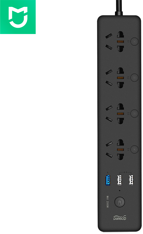 Умный удлинитель Xiaomi Gosund Smart Power Strip USB (Черный CP5-B) CN - фотография № 2