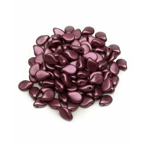 Стеклянные чешские бусины, Pip Beads, 5х7 мм, цвет Alabaster Pastel Burgundy, 100 шт.