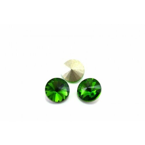 Кристалл Риволи 8мм, цвет зеленый, стекло, 26-216, 2шт