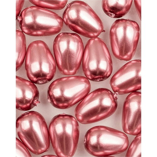 Стеклянные чешские бусины, каплеобразный жемчуг, Teardrop Glass Pearls, 7x5 мм, цвет Fandago Pink, 30 шт.