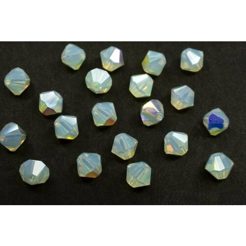 Бусины биконусы хрустальные 4мм, цвет CHRYSOLITE OPAL AB, 746-047, 20шт браслет chrysolite