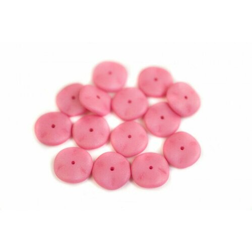 Бусины Ripple beads 12мм, цвет 02010/29560 розовый матовый пастель, 720-023, около 10г (около 13шт)