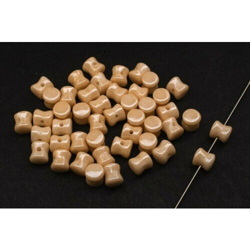 Бусины Pellet beads 6х4мм, отверстие 0,5мм, цвет 03000/14413 бежевый глянцевый, 732-027, 10г (около 60шт)