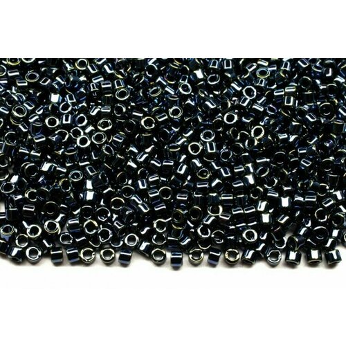 Бисер японский MIYUKI Delica цилиндр 11/0 DB-0006 радужный гематит, металлизированный, 5 грамм
