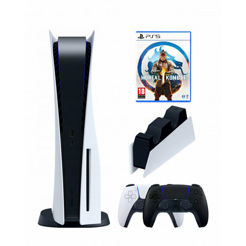 Игровая приставка Sony PlayStation 5+2-й геймпад(черный)+зарядное+Mortal Kombat 1