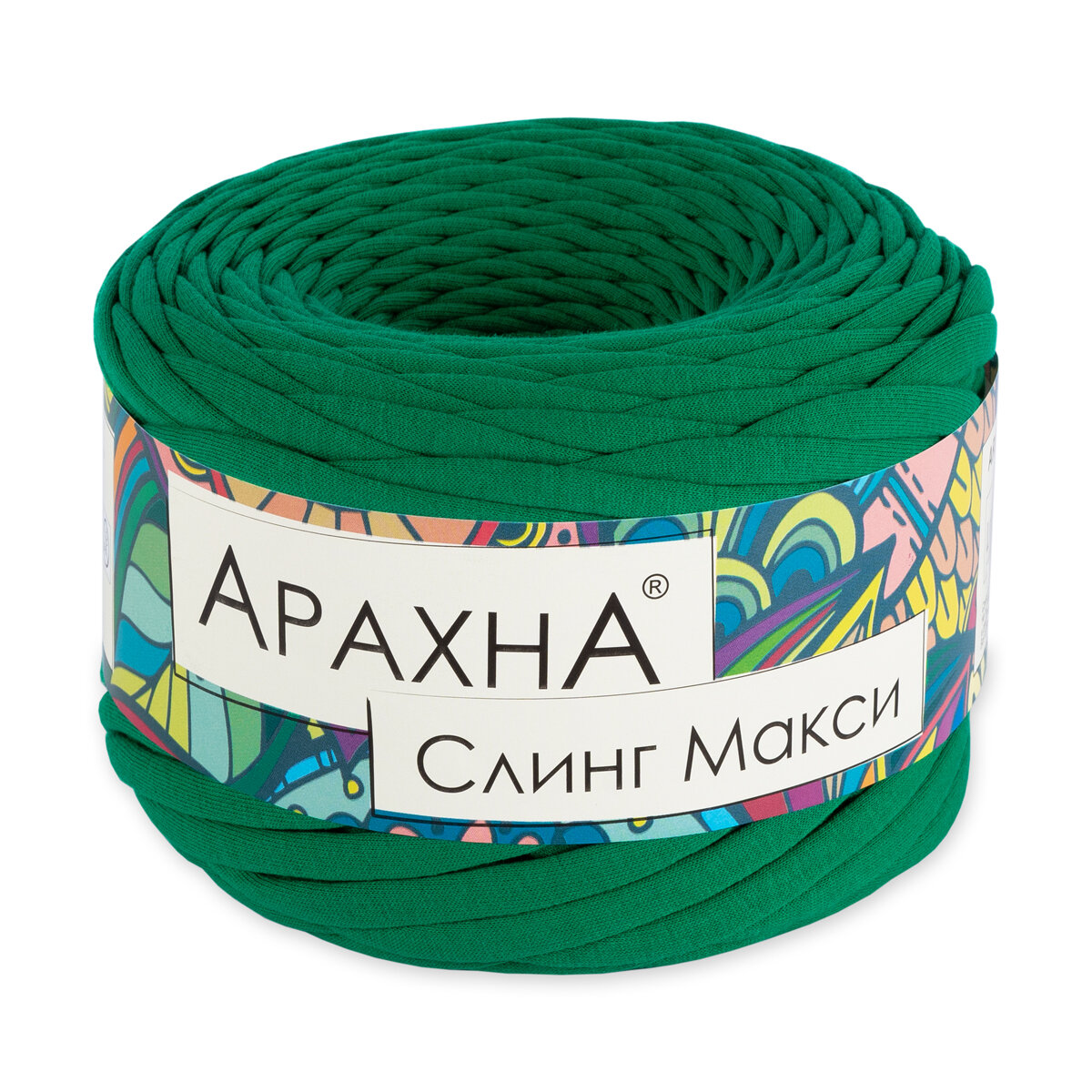 Пряжа ARACHNA "Sling Maxi" 100% хлопок 300 г 100 м №62 ярк. зеленый