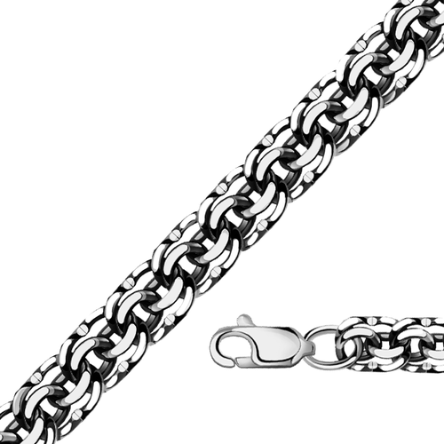 фото Браслет novikov, серебро, 925 проба, чернение, длина 24 см.