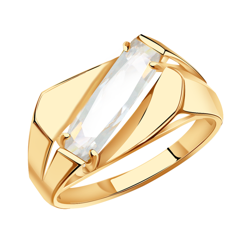 фото Кольцо александра, золото, 585 проба, горный хрусталь, размер 18.5