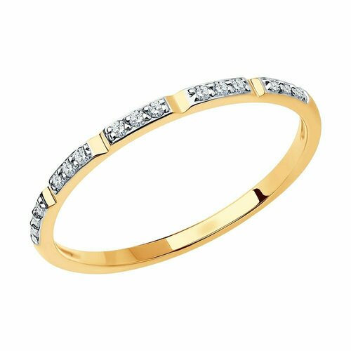 фото Кольцо, золото, 585 проба, фианит, размер 15.5 diamant-online