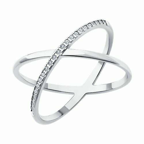 фото Кольцо, серебро, 925 проба, бриллиант, размер 17 diamant-online