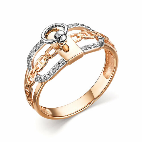 фото Кольцо, золото, 585 проба, фианит, размер 17 юз корона