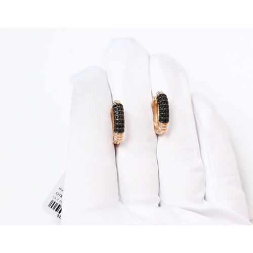 Серьги золото, 585 проба, фианит, длина 1.7 см