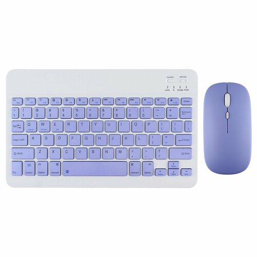 Клавиатура беспроводная с мышкой, русская раскладка, фиолетовый
