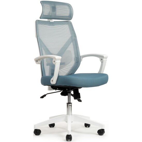Кресло офисное Riva Chair RIVA DESIGN Oliver RCH W-203AC Белый пластик/Синий