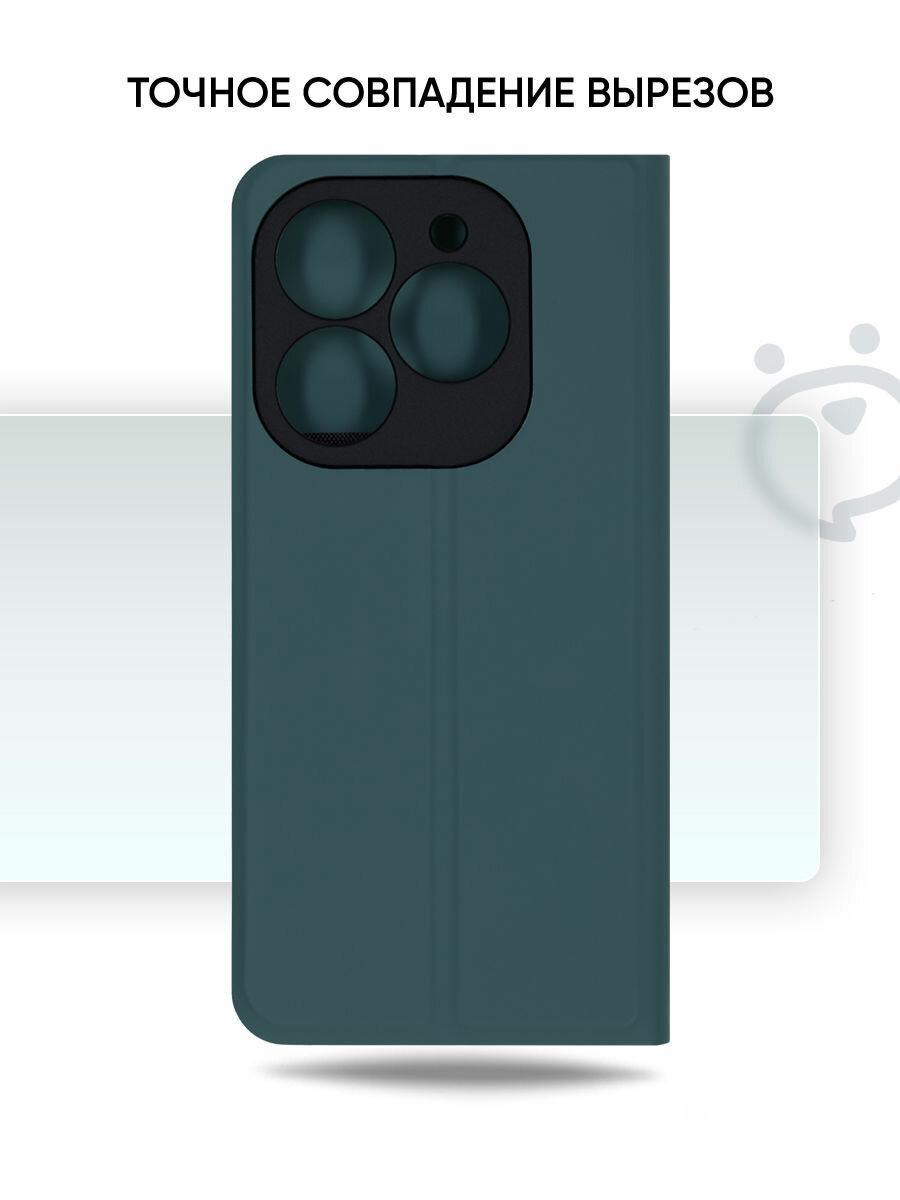 Чехол для Tecno Spark Go 2024, Tecno Spark 20, Spark 20C, Tecno Pop 8 4G защитный с магнитом, мятно-бирюзовый — фото 1