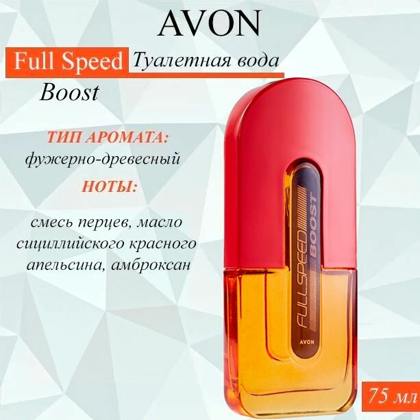 AVON/Эйвон Туалетная вода Full Speed Boost (Фул Спид Буст) для него 75 мл