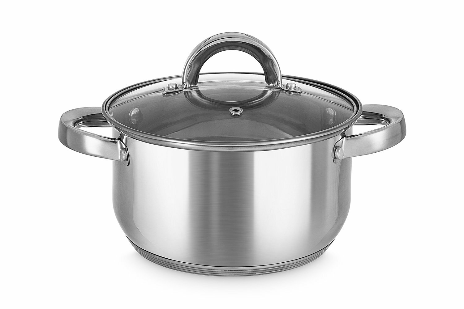 Кастрюля с крышкой MITTE Basic  2 1 литра  нержавеющая сталь  цвет серебристый