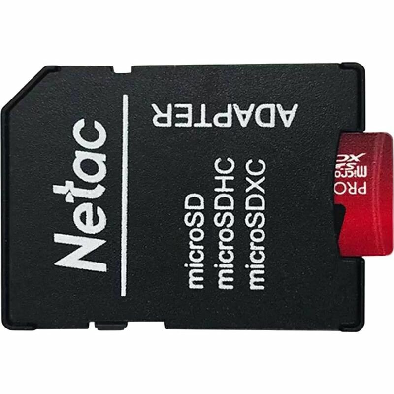Карта памяти Netac MicroSD card P500 Extreme Pro 64GB, retail version w/SD