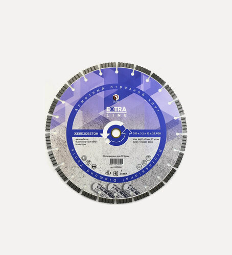 Изображение товара Диск алмазный сегментный Железобетон Extra Line (350х25.4/20 мм) Diam 000600
