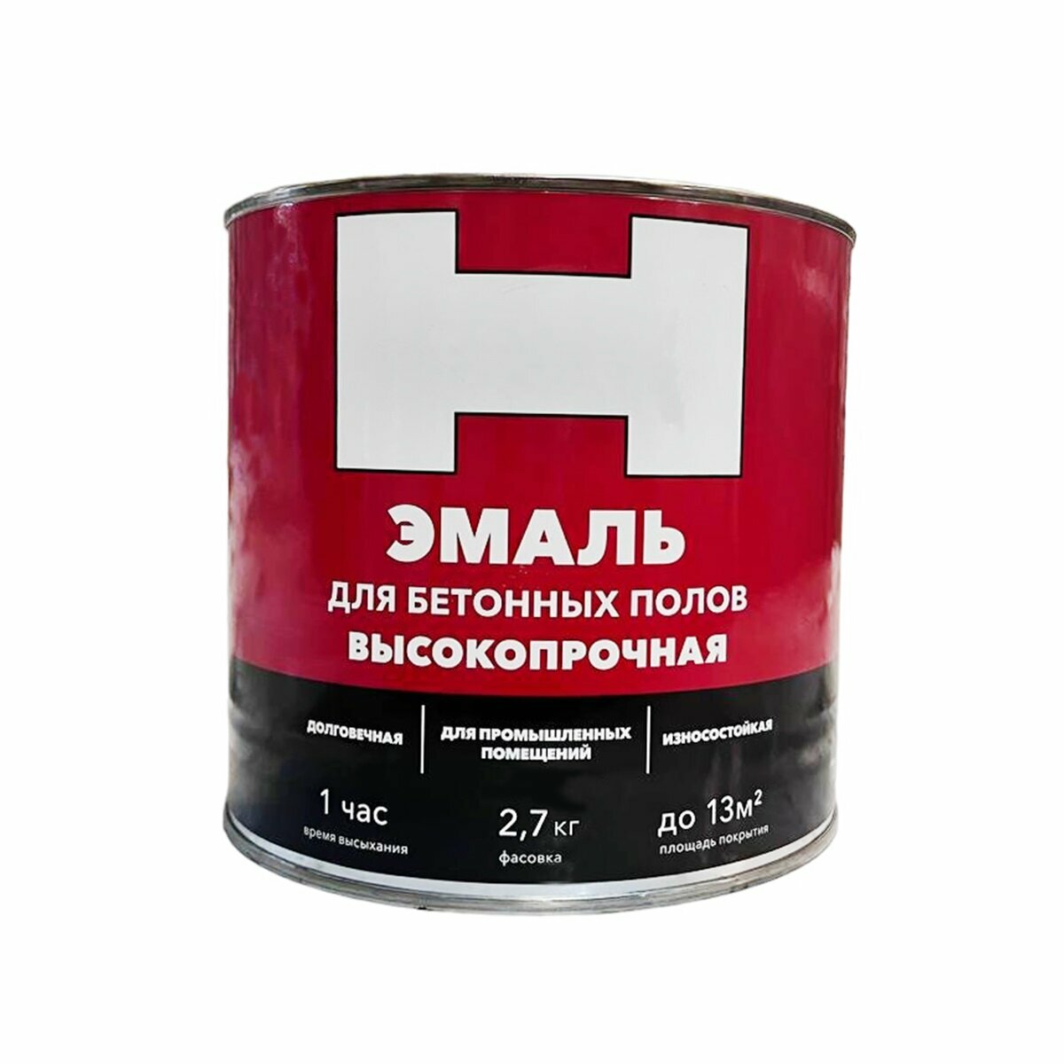 Эмаль для бетонных полов Н матовая 27 кг темно-красная 1шт жестяная банка