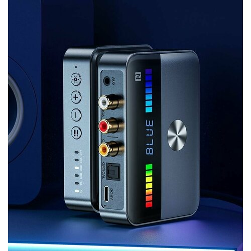 Адаптер Bluetooth Трансмиттер Ресивер RGB, Coaxial, Optical, TosLink, SPDIF, AUX, RCA, USB Flash. M13 Серебро