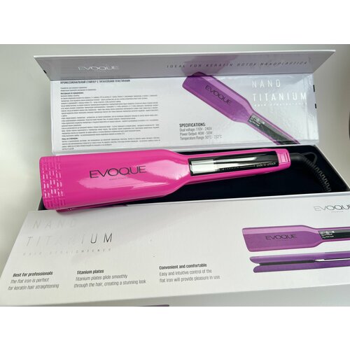 Утюжок EVOQUE выпрямитель с широкими пластинами TouchScreen Nano Titanium Wide пурпурный 5150₽