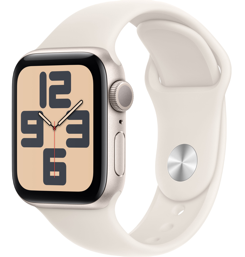 Часы Apple Watch SE (2024) 40mm Starlight Aluminum Case with Starlight Sport Band (GPS) (размер M/L)
