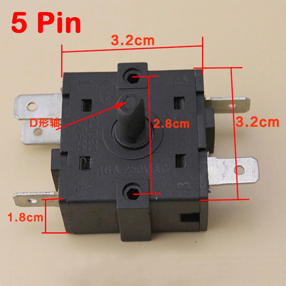 Переключатель температуры для электрического обогревателя HBXINTAO, B-5Pin